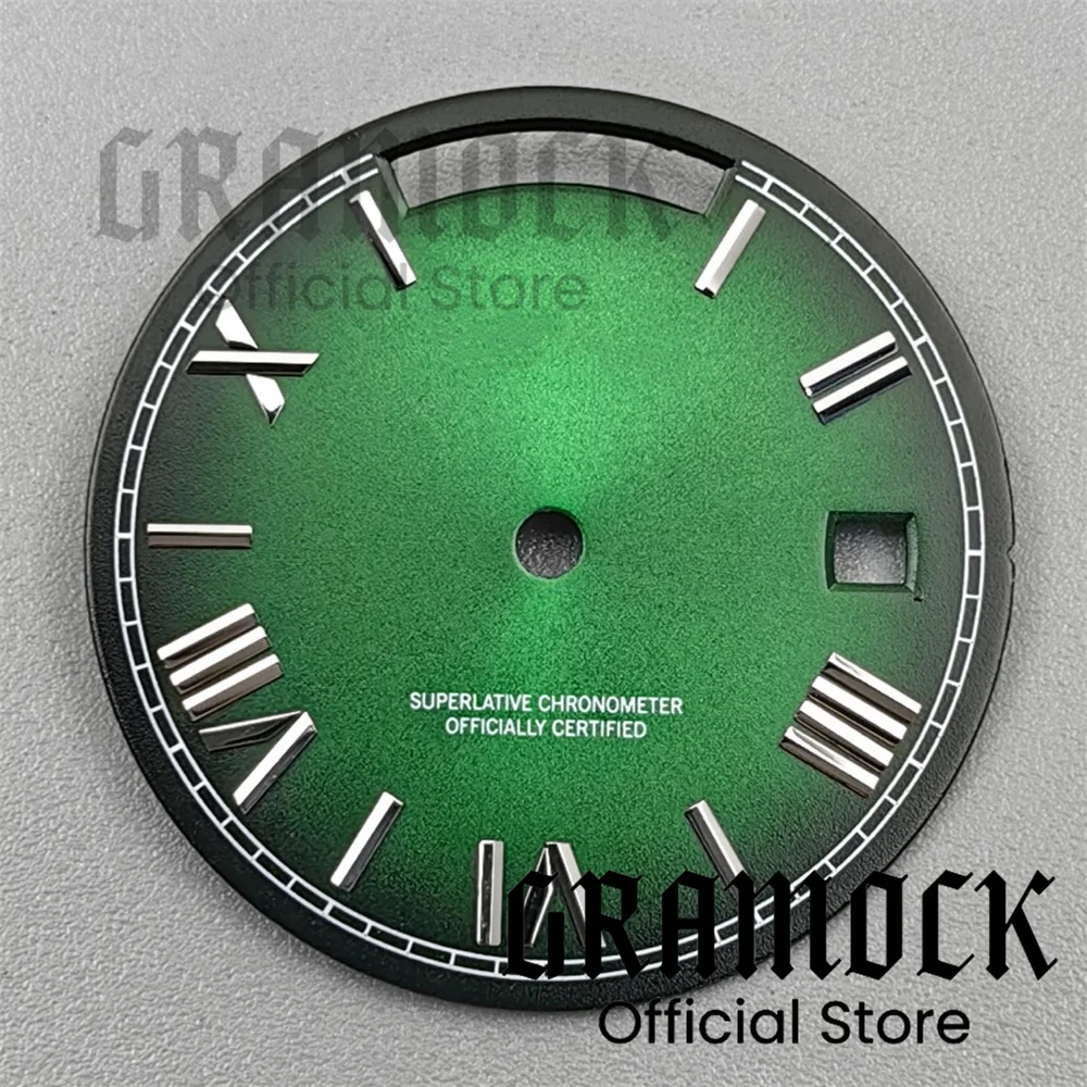 Sky Blue and Coffee Grey Sunburst Watch Dial with Roman Edge Markers - Dual Calendar Week Display