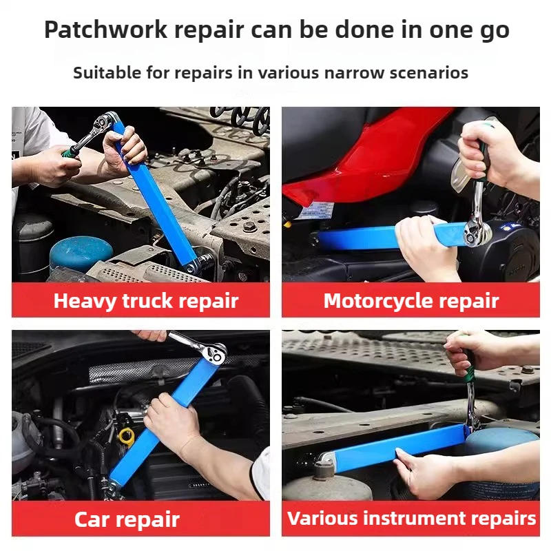 Multi-functional Offset Extension Ratchet Wrench for Small Place 2 in 1 Impact Ready Offset Extension Wrench Set Car Repair Tool