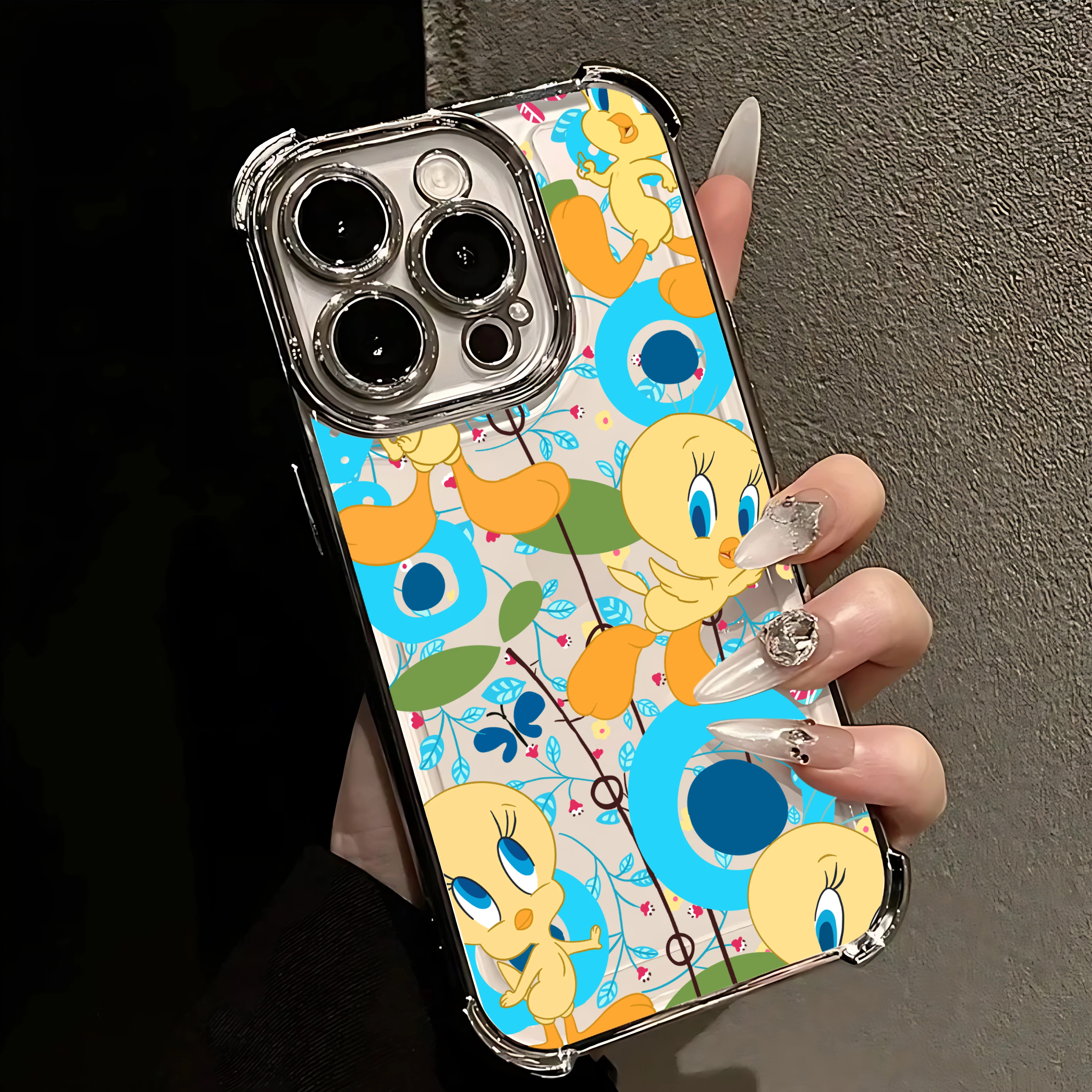 Cute Tweetys Plating Anti-Fall Airbag Phone Case