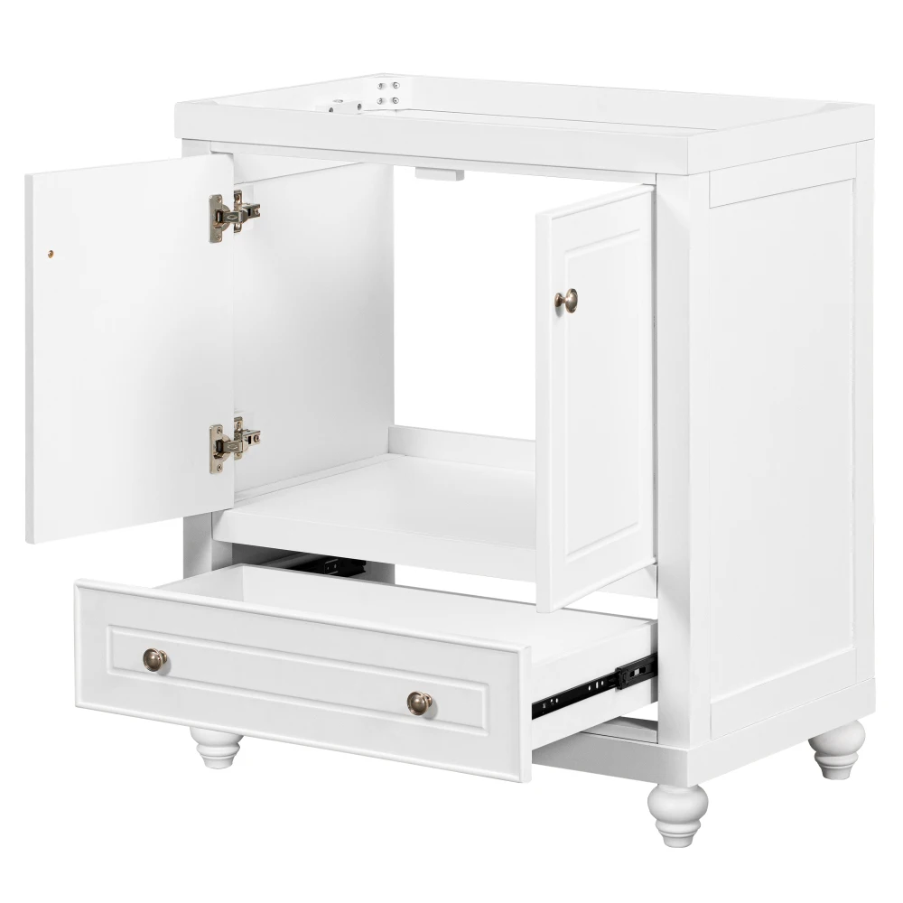 30" Bathroom Vanity with Sink, Combo, Cabinet with Doors and Drawer, Solid Frame and MDF Board, White (Old Sku:JL000006AAK) 6