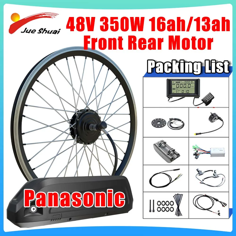 Jueshuai 48v 350w Ebike Conversion Kit 13ah 16ah Lithium Battery