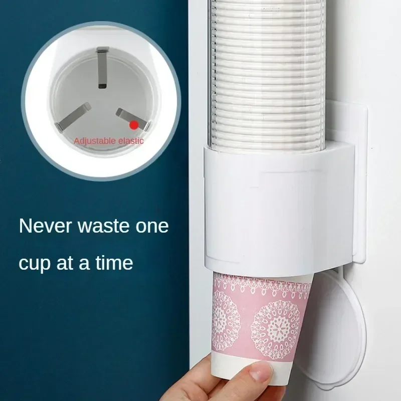 Cup Storage Holder Paper Cup Dispenser Disposable Paper Cups Dispenser Plastic Cup Holder for Water Dispenser Wall Mounted Automatic Cup Storage Rack Cups Container