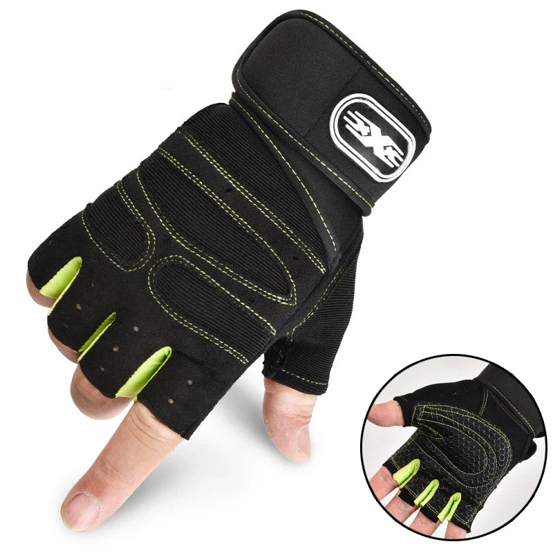 Unisex Half Finger Workout Gloves with Wrist Support