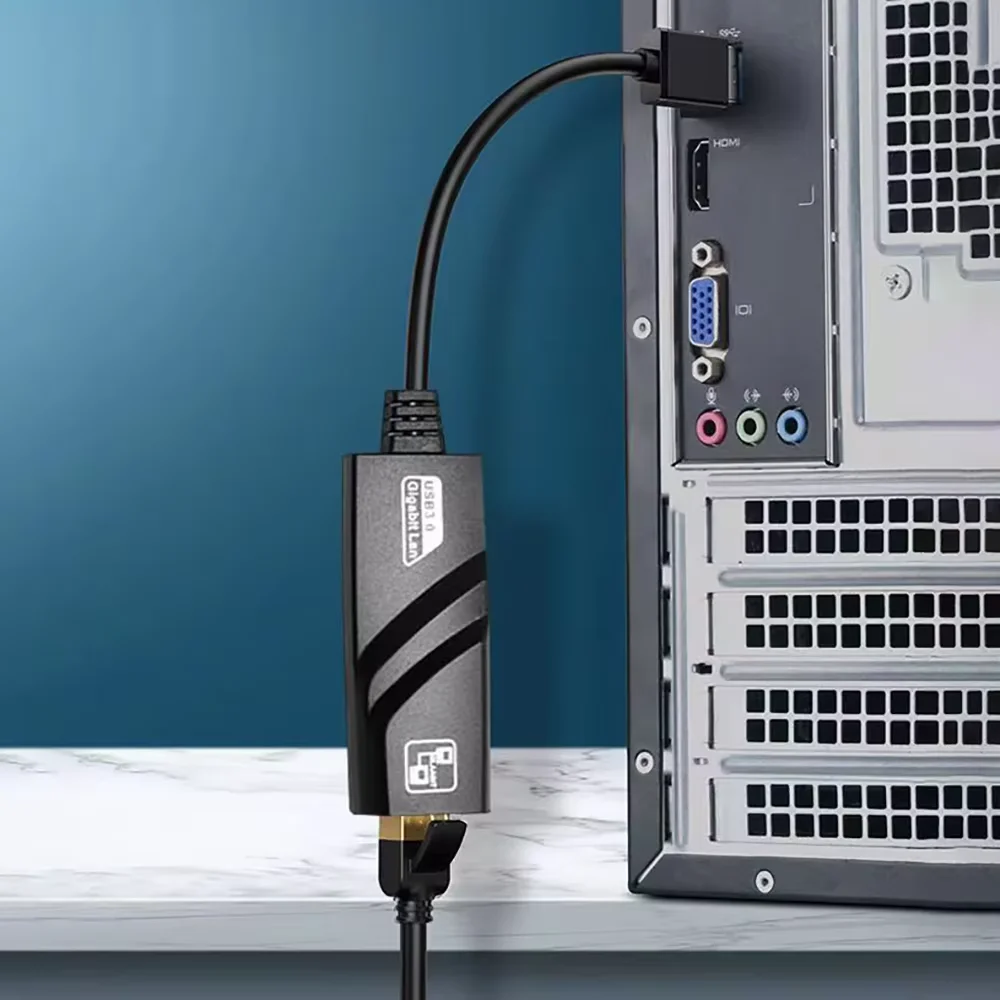 10/100/1000Mbps USB 3.0 유선 네트워크 카드 USB to RJ45 타입 C to RJ45 LAN 이더넷 어댑터 (PC, 맥북, 윈도우 노트북, 게임용)