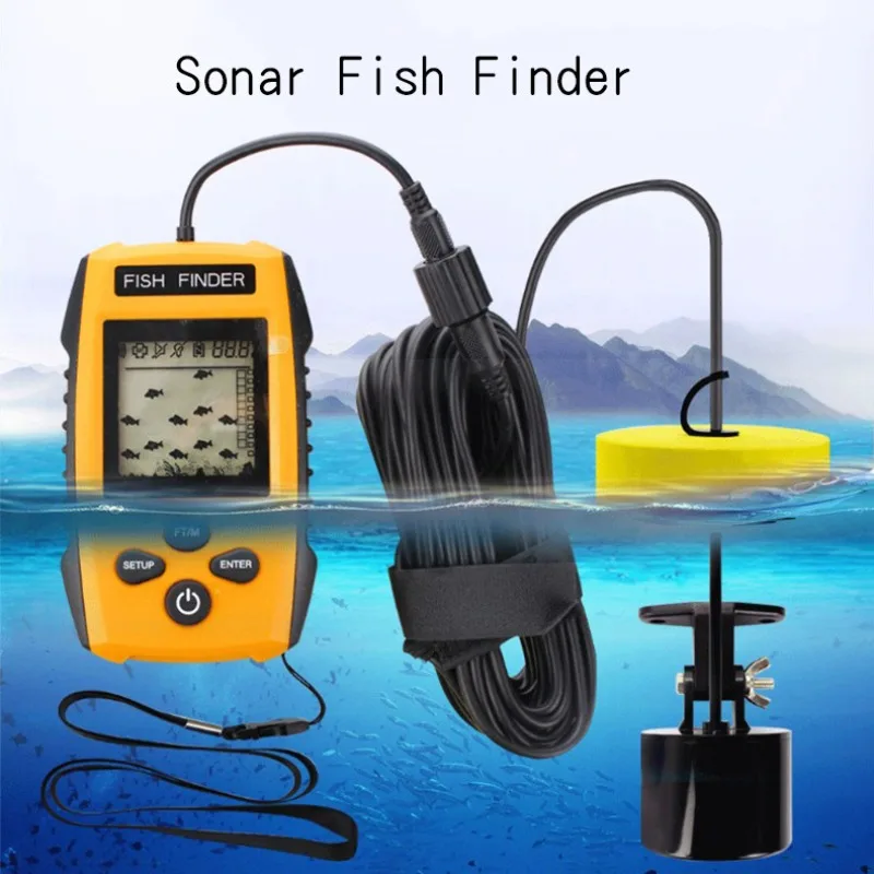High Tech Ultrasonic Sonar Fish Detector Wired Sonar Detector Fishing Rig Portable Fish Detector Fish Finder