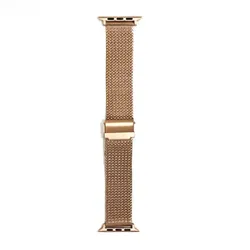 Premium Milanese Mesh Stainless Steel Watch Strap with Dual Safety Clasp - Adjustable Replacement Band - 42mm - S10  38 40 41mm (Rose gold)