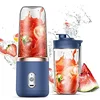 1/2 pc Blue/Pink Portable Small Electric Juicer Stainless Steel Blade Cup Juicer Fruit Automatic Smoothie Blender Kitchen Tool 1