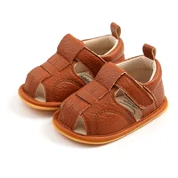 Boys Sandals Soft Leather Closed-Toe Toddler Baby Shoes Boys Girls Beach Shoes Sport Infant Kids Sandals Summer 3