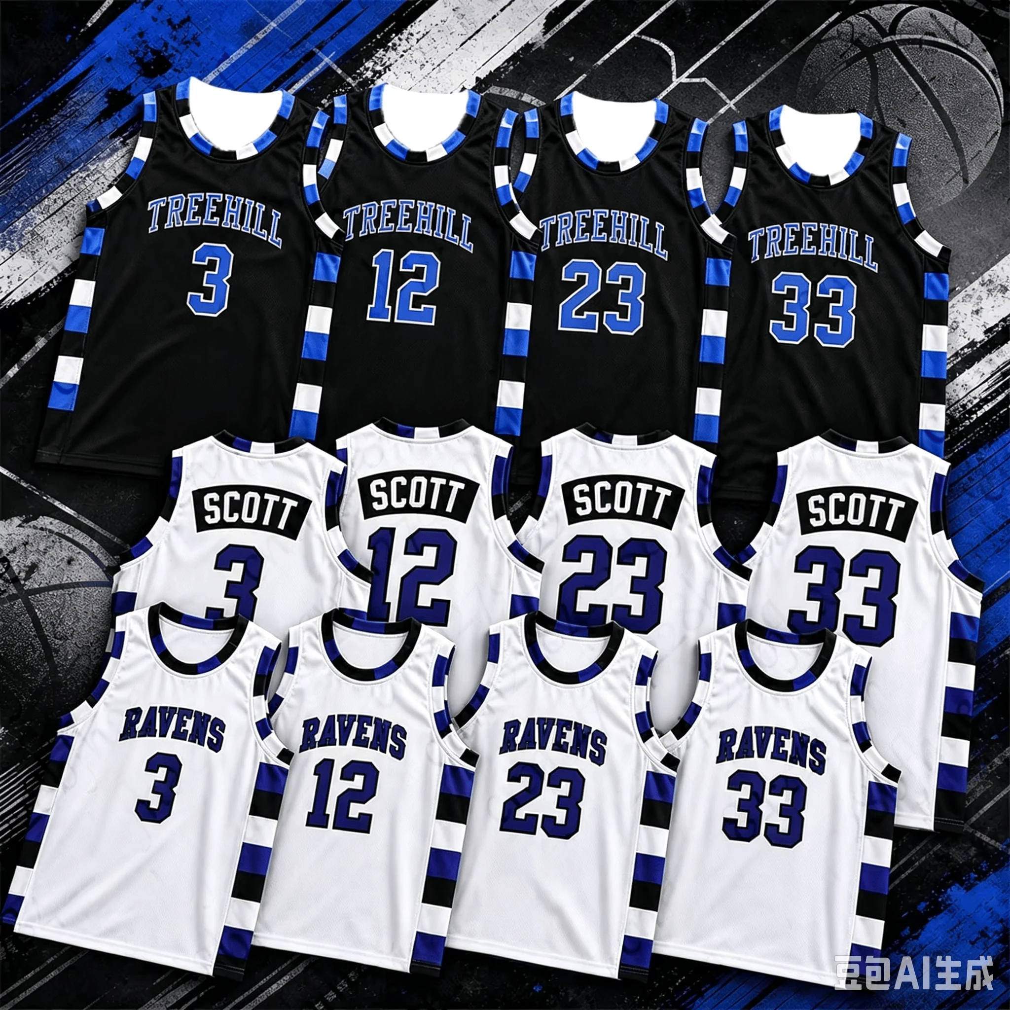 One Tree Hill Ravens Retro-Basketballtrikot Unisex Atmungsaktives Sport-Tanktop für Männer, Frauen und Kinder, inspiriert vom Film