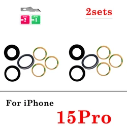 Premium Rear Camera Lens Replacement with Adhesive - 2 Pack (15Pro)