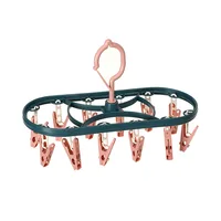 Plastic Drying Rack Simple Windproof Children's Multi Clip Sock Clip Hang Baby Diaper Holder Folding Storage Clothes Hanger 2
