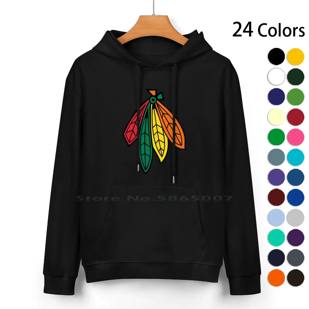 

Hawk Feathers By Koramo Pure Cotton Hoodie Sweater 24 Colors Koramo Hawk Feathers Chitown Chi Town Windy City Red Green Yellow