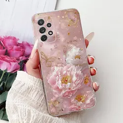 Clear Luxury Butterfly Love Flowers Cool Painted Casing Cover - Samsung A53 5G (6046)
