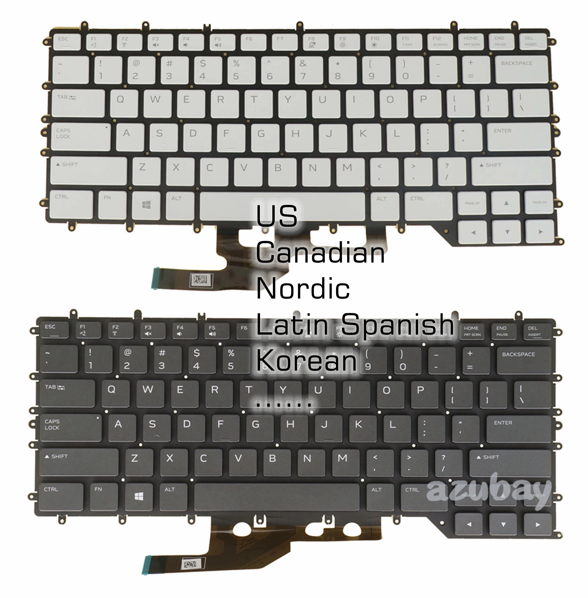 

Клавиатура с RGB-подсветкой для DELL Alienware M15 R2 R3, 0080CF 0MDMFR 0800DR 057FJ6 09PW5H