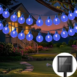 Crystal Globe Solar String Lights - 8 Modes - 12m 100leds (Blue)