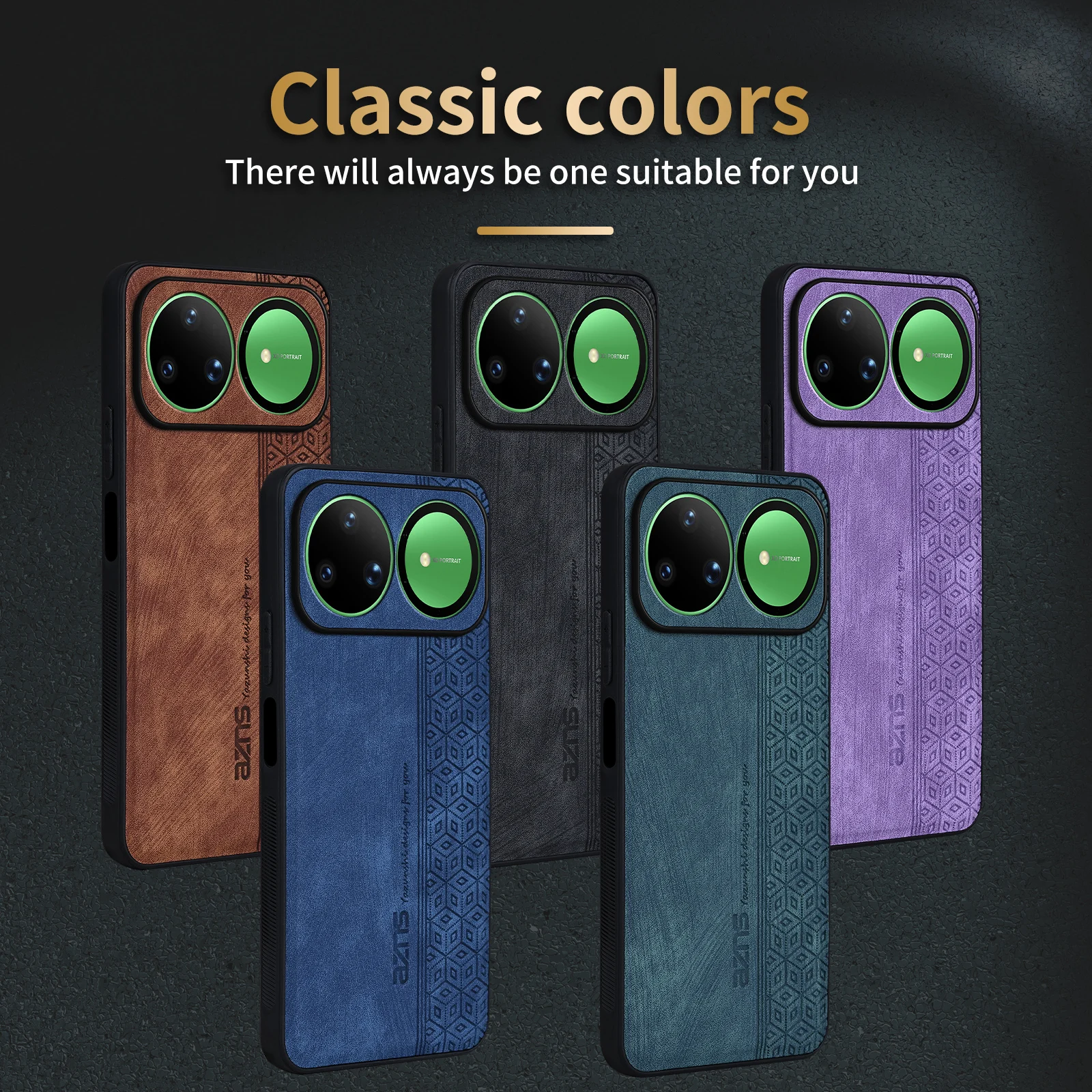 Shockproof Leather Phone Case Bumper with Skin Feel - Premium Back Cover