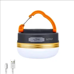 Portable USB Rechargeable Outdoor Camping Lantern with 1200mAh Battery - Black