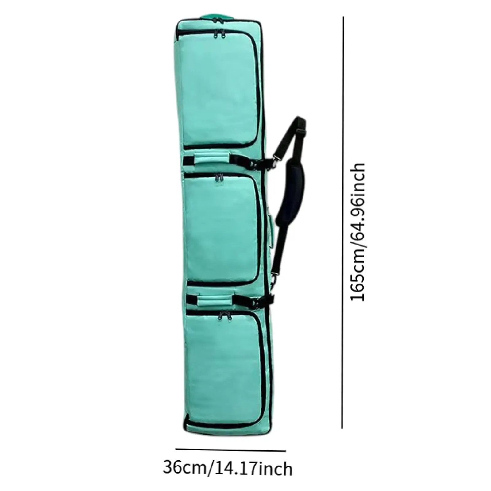 Snowboard Sleeve Wheeled Waterproof Adjustable Shoulder Straps Carry Case Pouch Ski Bag for Snowboarding Winter Sports Outdoor