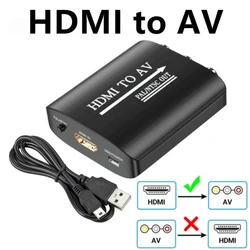 Universal HDMI to AV Video Scaler Adapter with USB Cable - 1080P Composite Converter Box (HDMI to RCA)