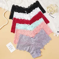 Culottes en dentelle florale sexy pour femmes, taille basse, lingerie douce, confortable et économique, sous-vêtements intimes pour filles, tailles M-XXL 2