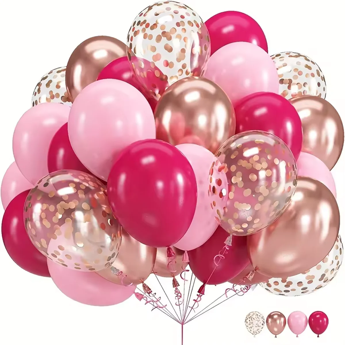 20PCS Rosa Pfirsich Rot und Rose Gold Bunte Papier Ballon Mädchen Geburtstag Baby Dusche Valentinstag Party Dekoration