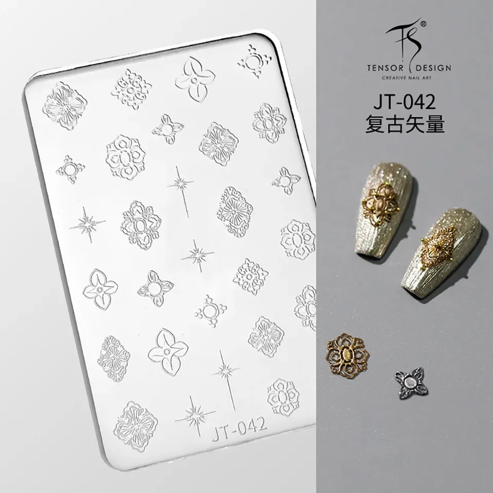 시크한 프레임 레이스 별 달 태양 꽃 나비 매듭, 3D 릴리프 실리콘 네일 아트 액세서리, 조각 몰드 금형 매니큐어 도구, DIY 템플릿