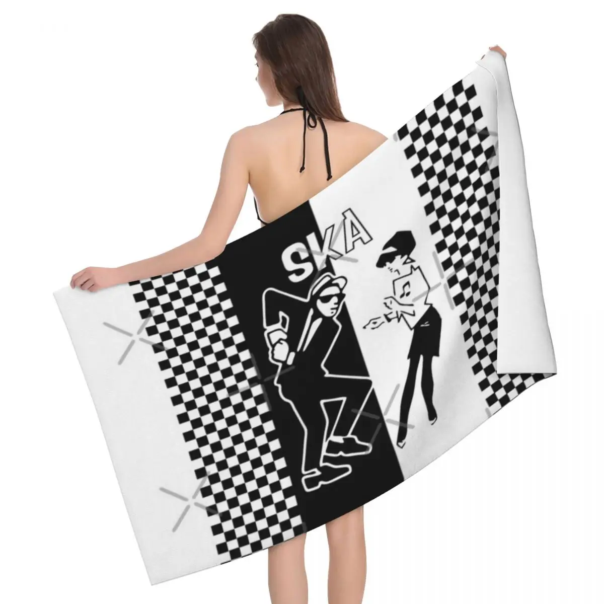 

Ska Dance 80x130cm Bath Towel Brightly Printed For Tour Souvenir Gift