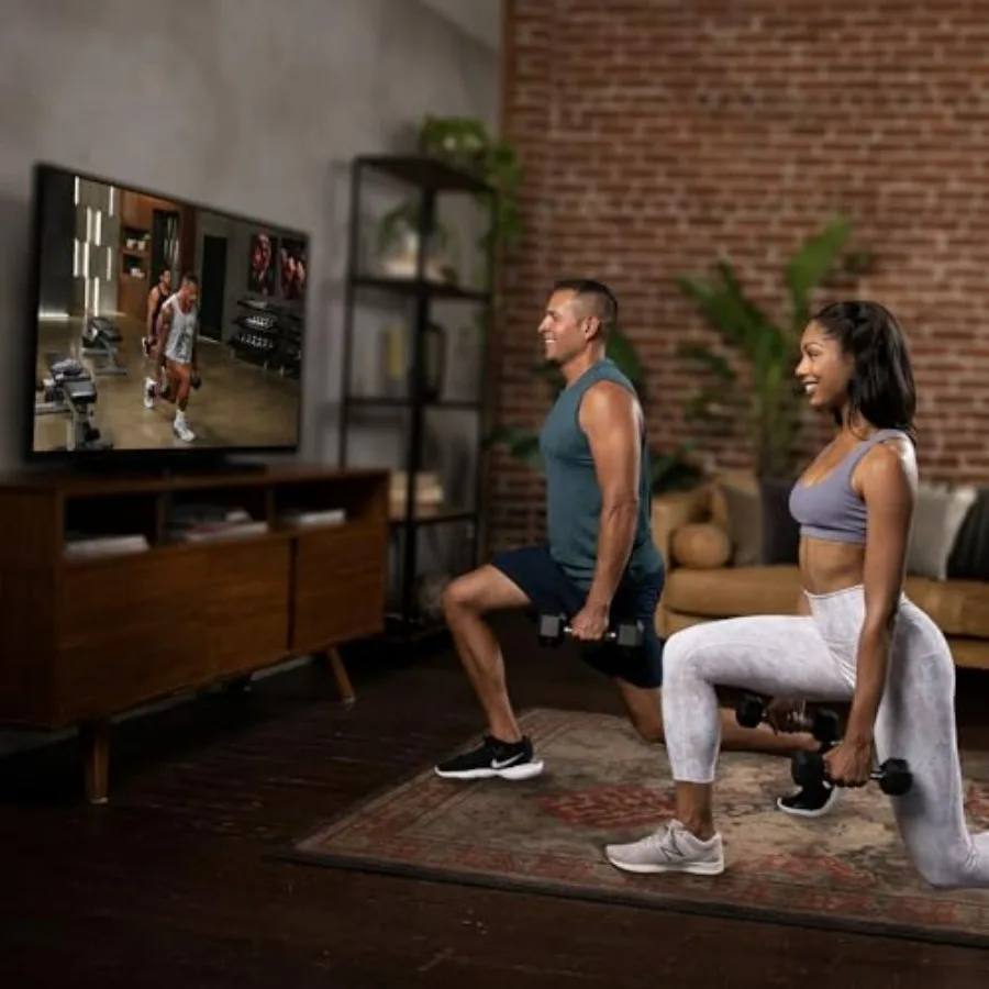 BODi Essentials Bundle - 100lb Coated Hex Dumbbell Weight Set with Vertical Rack