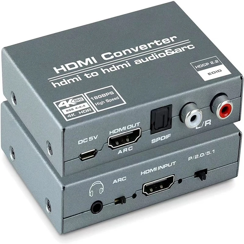 HDMI 2.0 Audio Extractor To RCA 4K 60Hz YUV444 HDR Audio Converter