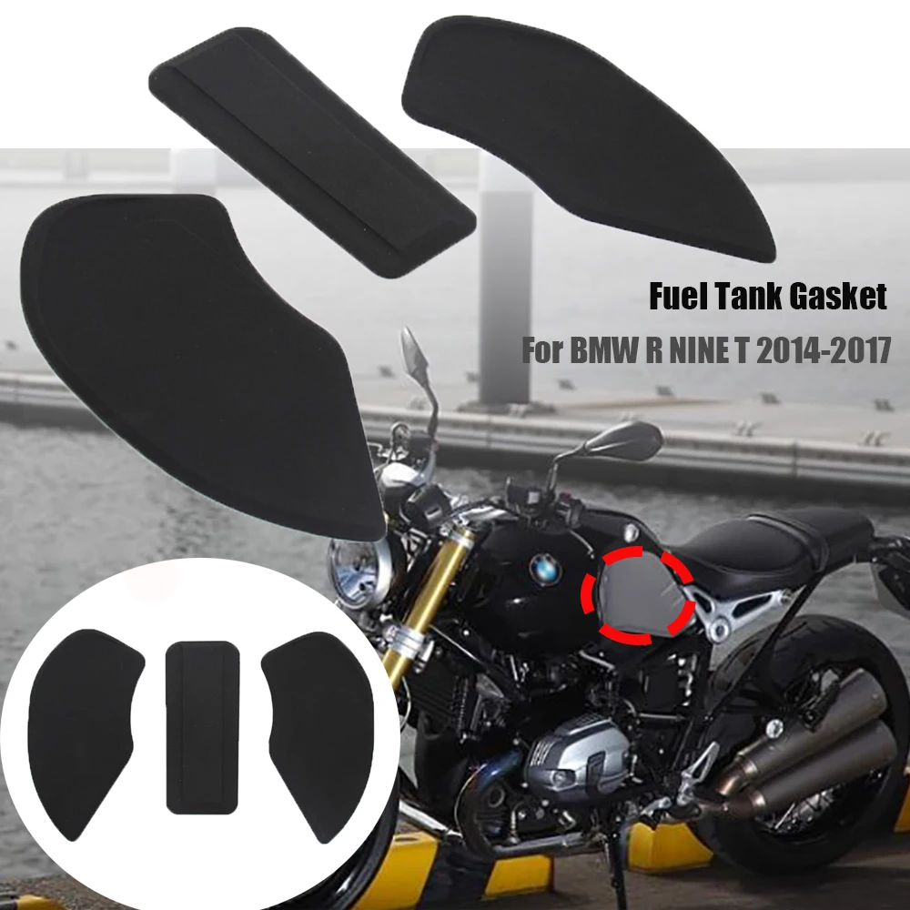 Black Sticker Anti Slip Fuel Tank Pad Side Gas Knee Grip Traction Pads For Bmw R Nine T 2014-2017