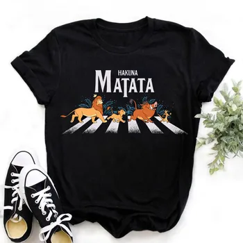 Re Leone T-shirt da donna MATATA Harajuku 2023 Estate Kawaii Ragazze Maniche corte Maglietta Y2k Vestiti Top Streetwear 1