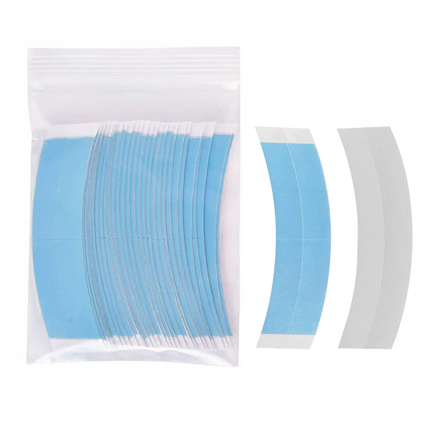

36pcs Blue Double Sided Waterproof Lace Wigs Adhesive Tape C-Shaped Hair Extension Tape Strips for Lace Front Wig Toupee