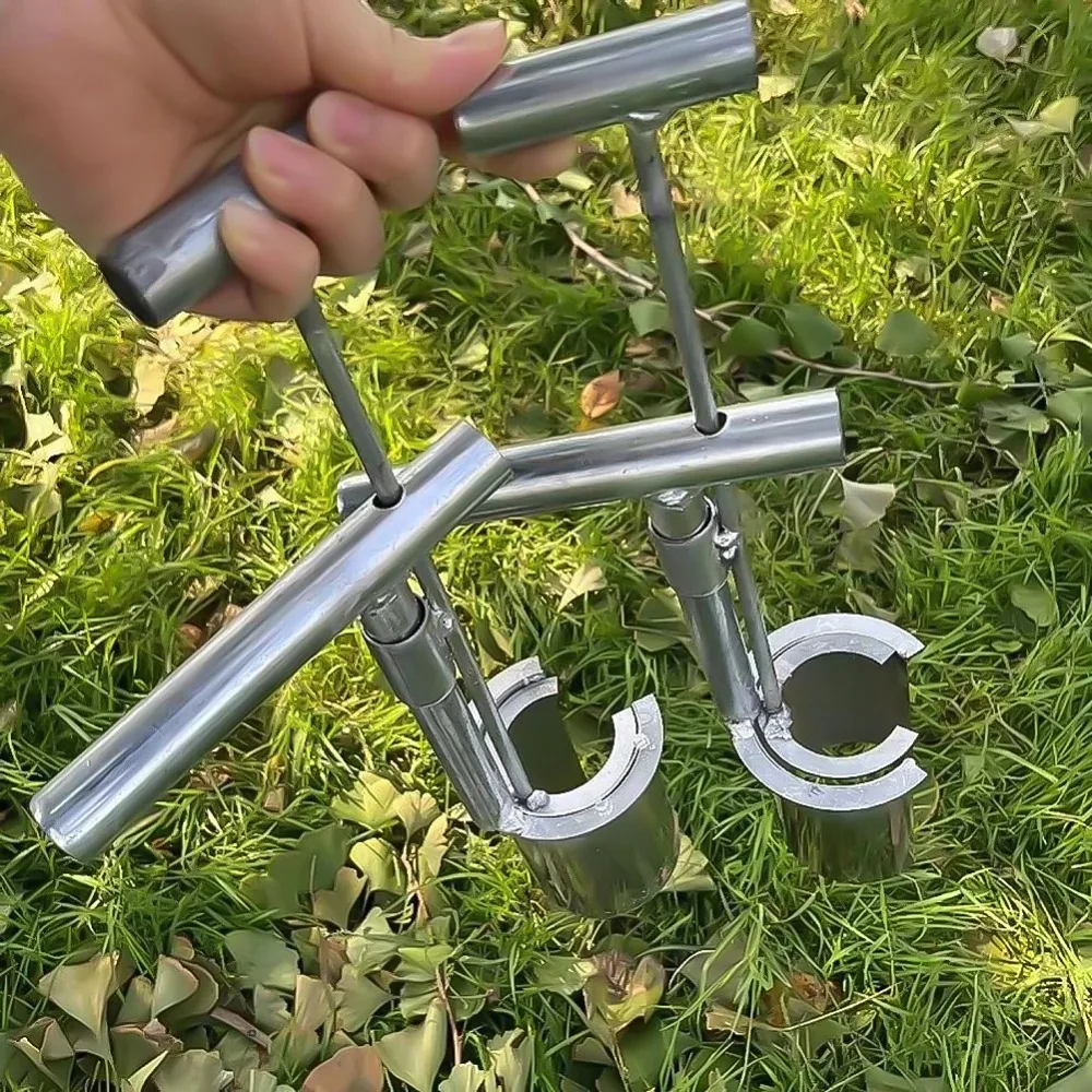 Greenhouse film puncher handheld garden puncher handheld planting tool hand dibber Handheld Garden Barrel Transplanter Stainless Steel Digging Seedlings Agricultural Puncher Greenhouse