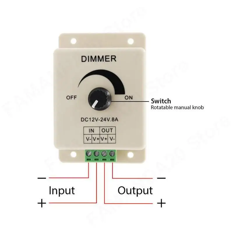 LED light Dimmer Switch Adjustable Power control DC 12V 24V 8A Brightness Lamp Strip Driver For LED strip Light M20 led dimmer switch,led strip controller,smart dimmer switch,led strip switch,led string dimmer,led dimmer controller,lamp dimmer