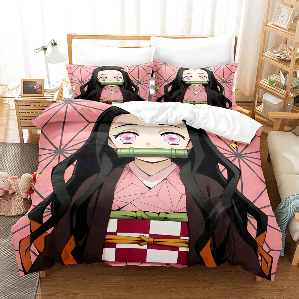 

Nezuko Kamado Bedding Set Anime Demon Slayer Duvet Cover Comforter Bed Linen Single Twin Full Queen Size 3d Kids Girl Boys Gift