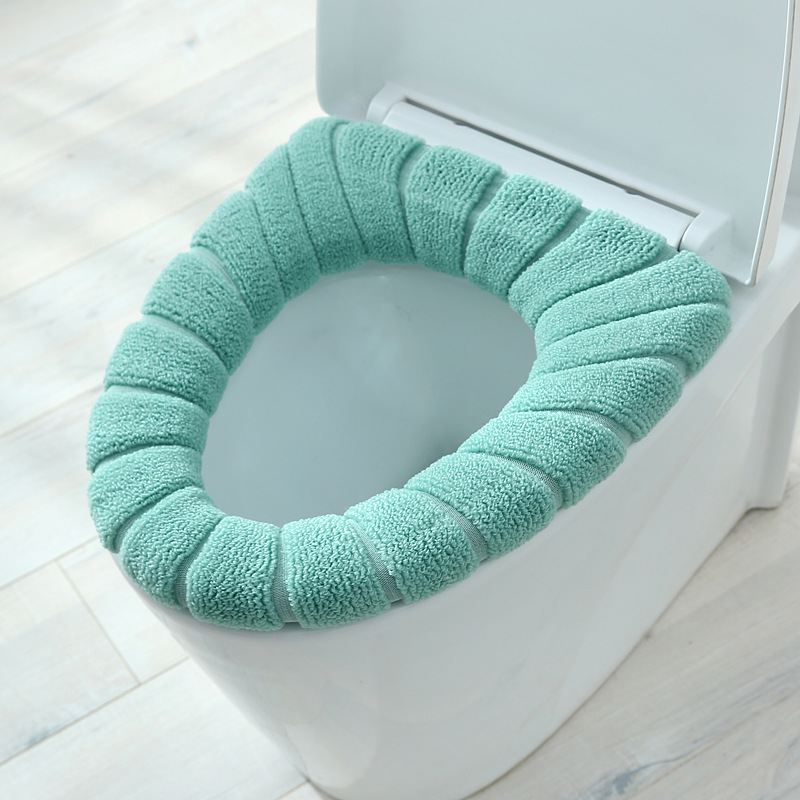 Toilet Seat Cushion Winter Velvet Warm Seat Cover Washable Universal Toilet Seat Mat Bathroom Seat Case Toilet Lid Accessories