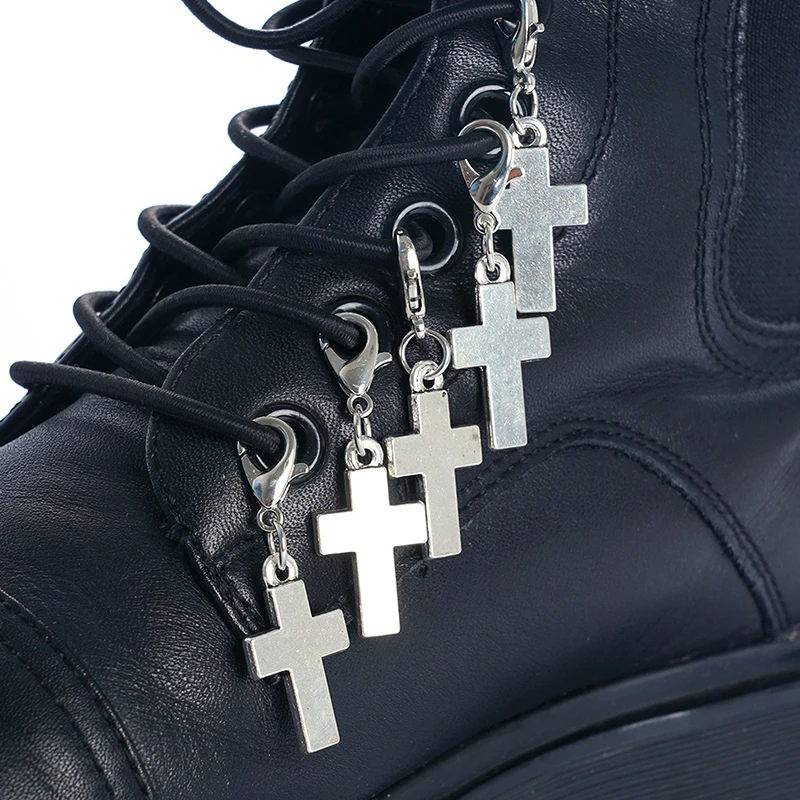 5Pcs Cross Pendant Boots Charms - Easy to Install Multi-Purpose Creative Shoe Buckles Jewelry for Women Shoes Accessories