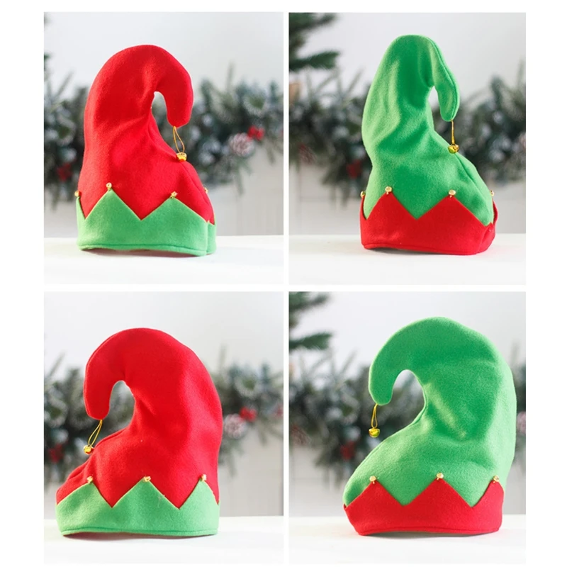 Elf Hats Plush Made for Boys Girls Caps for Festive Christmas Eve Santa Hats with Metal Made Bell Ornament at the Top christmas beanie hat
