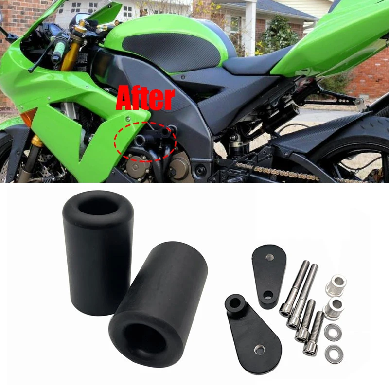 thumbnail image 2 of Motorcycle Frame Sliders No-Cut Frame Sliders For Kawasaki Ninja ZX10R ( 2011-2023) - Crash Protection 2015 Zx10r Parts 2 of 10