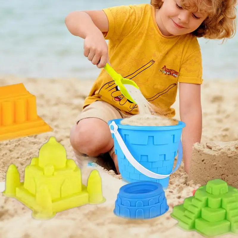 9pcs Children Outdoor Beach Toys Fun Shovel Mold Beach Bucket Set Storage Sand Digging Tool Bucket Children Sandbeach Toys 3