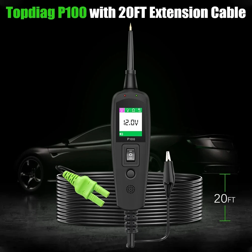 JDiag P100 Electric Circuit Tester Power Scan OBD2 Battery Tester OBD Car Diagnostic Auto Repair Tools P100 2M Line