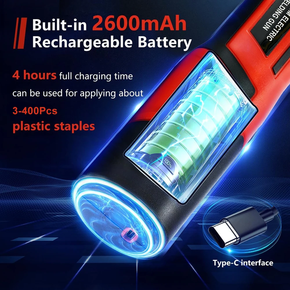 USB Rechargeable Plastic Welding Machine,Cordless Straight Welding Gun,Household Portable Car Bumper Plastic Repair Welding Tool 5