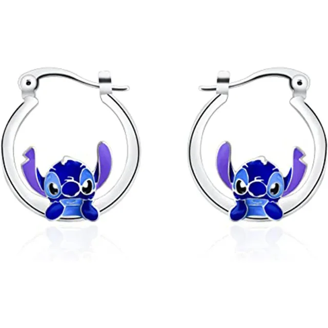 Disney Mickey Minnie Mouse Earrings Stitch Jewelry Cartoon Asymmetric Heart Stud Earrings Charm Earrings Jewelry Accessories 3