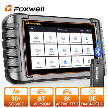 FOXWELL 블루투스 자동차 스캐너, 모든 시스템 양방향 스캔 도구, 30 + 재설정 OBD2 코드 리더 진단 도구, NT809BT OBD2