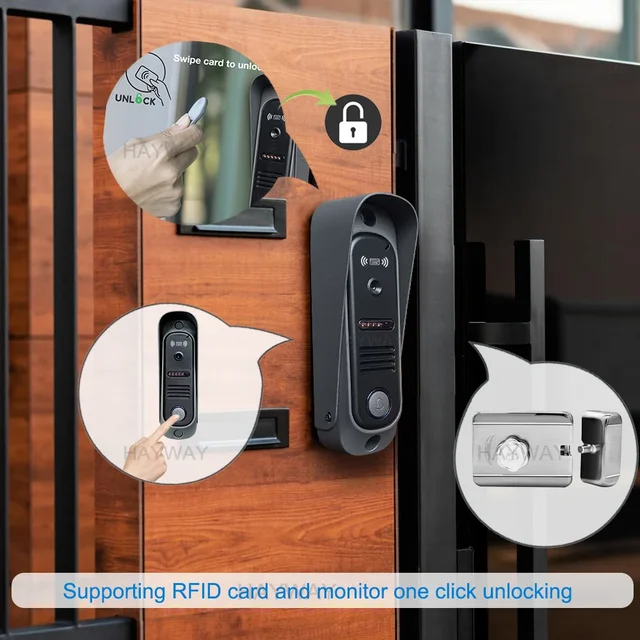 Tuya Wireless IPS 10 " touch screen 1080P camera video intercom kit, with mobile detection, ID access control unlocking, 3