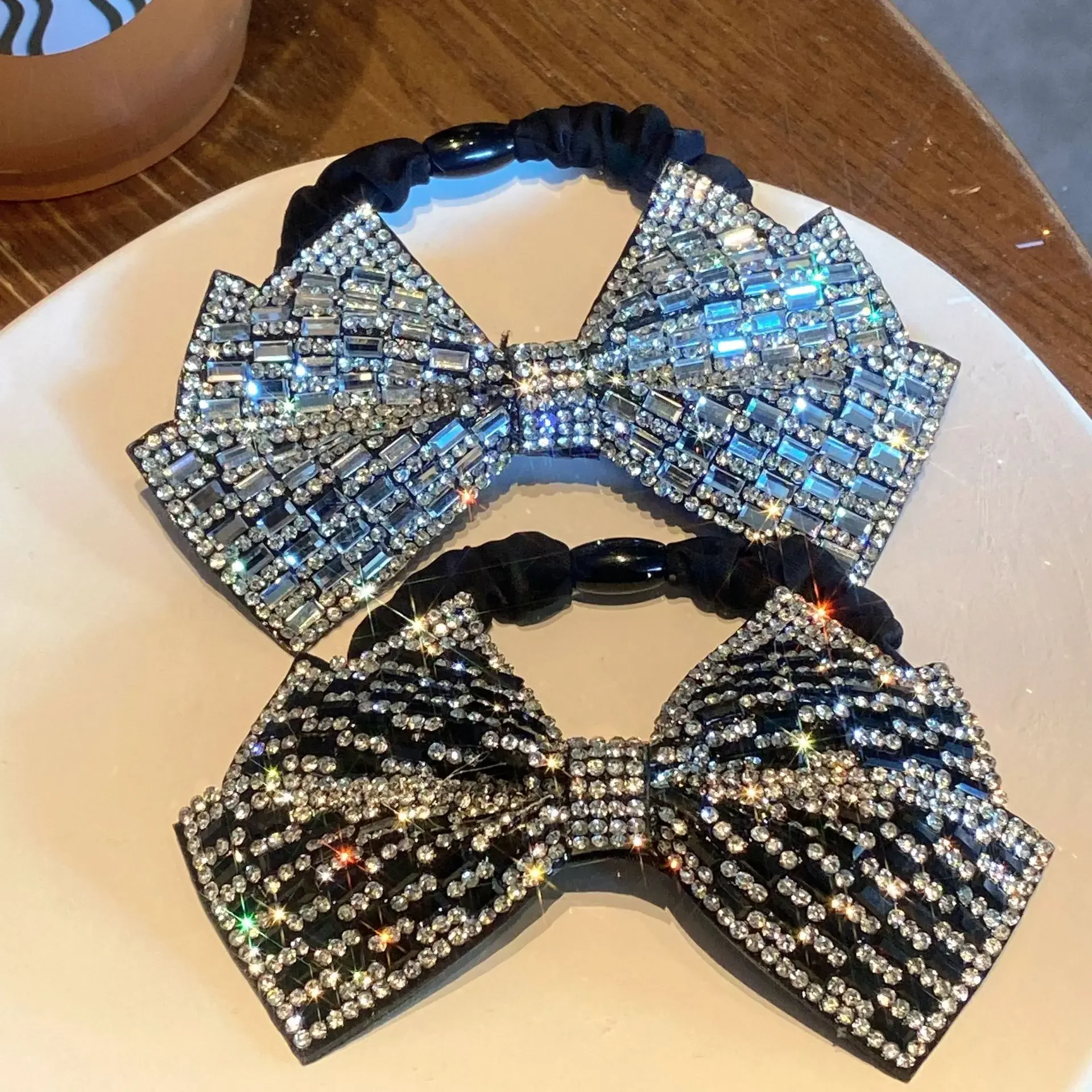 Light Luxury Fragrant Diamond Sparkling Bow Hair Loop New Half Tie Hair Rope Women's 2024 New High Ponytail Headrope Accessories