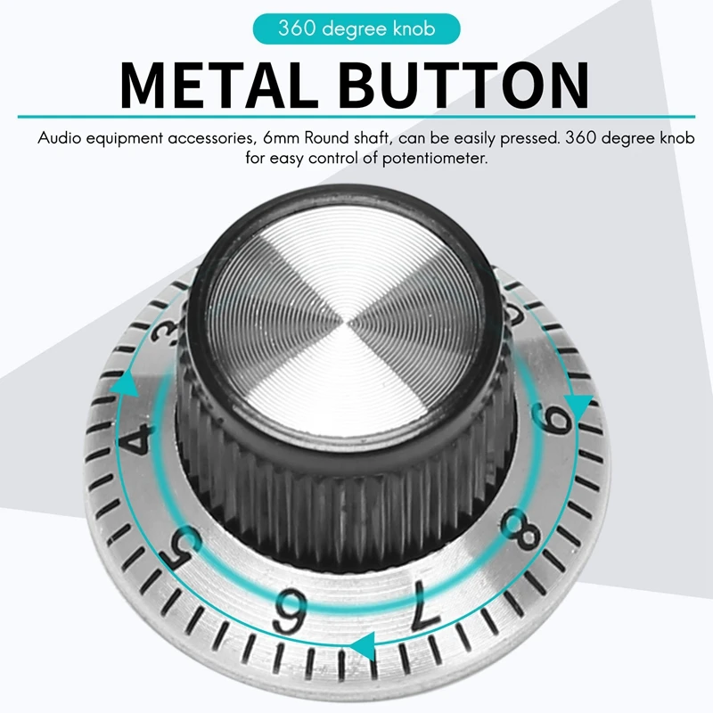Car Gear Shift Knob 4 x potentiometer Pot metal knob with 0-9 turntable for 6mm shaft knob