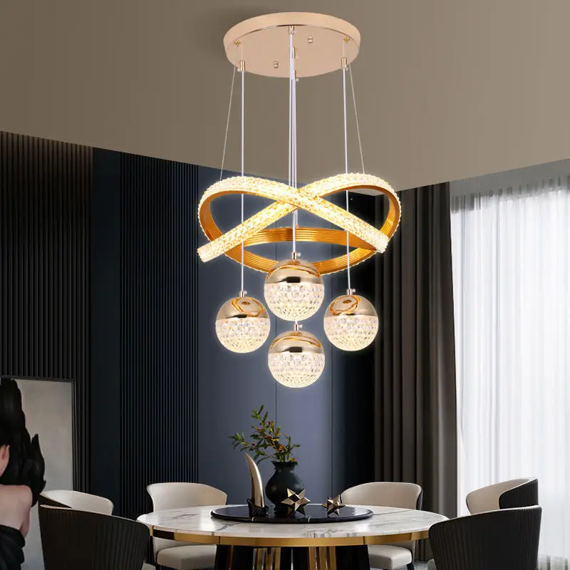 

Nordic light luxury restaurant chandelier designer modern simple creative three-head bedroom round table dining room lamp
