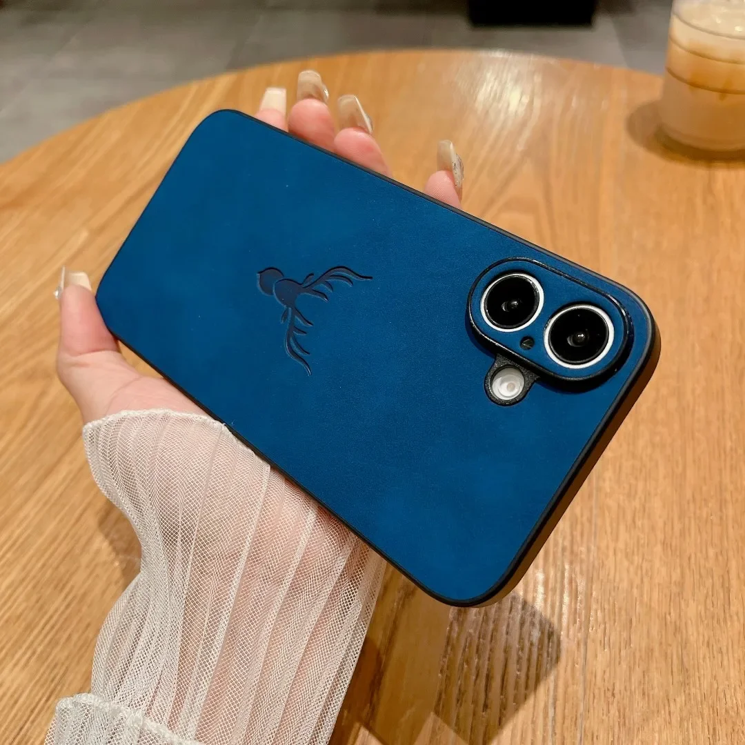 Embossed Deer Case PU Leather Full Camera Protection Cover