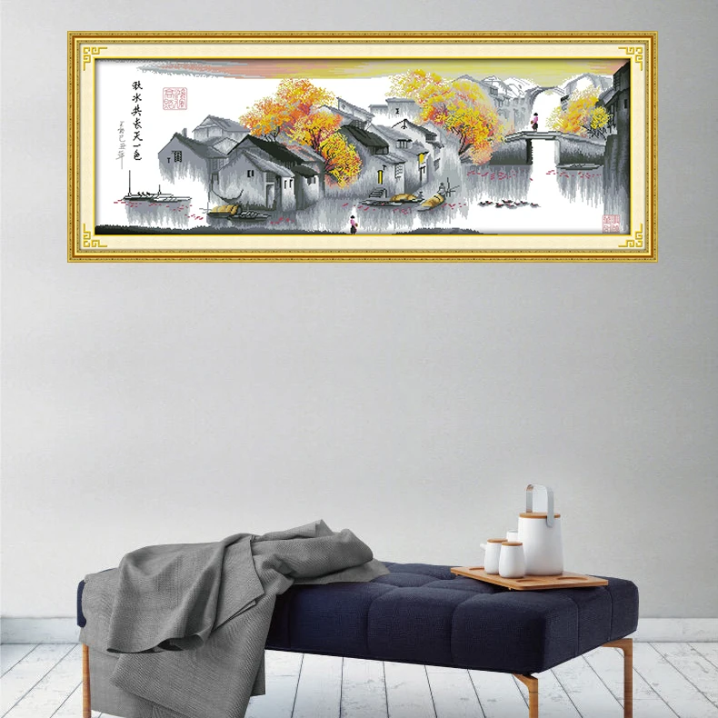 Four seasons Landscape Chinese Cross Stitch 11CT Dmc Counted Cross Stitch Patterns sStitch Kits Embroidery Needlework Sets
